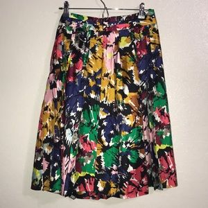 J.Crew Pleated Colorful Brushstroke
